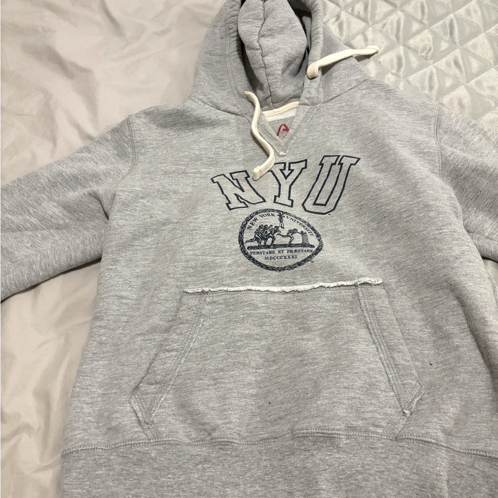 Official NYU women’s size M hoodie, gray & navy